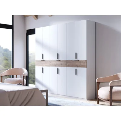Nowoczesna szafa 270x240 cm biel dąb carpenter whisky – Arvion | eMeblast