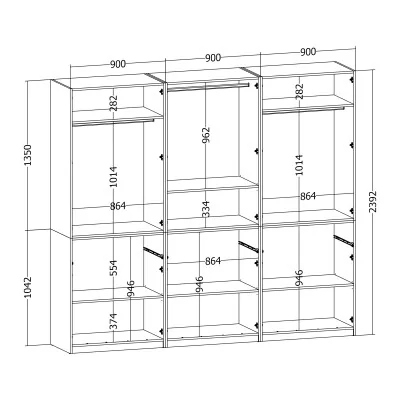 Nowoczesna szafa 270x240 cm biel dąb carpenter whisky – Arvion | eMeblast