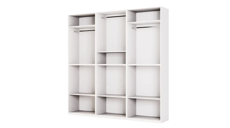 Nowoczesna szafa 270x240 cm biel dąb carpenter whisky lustro – Arvion | eMeblast