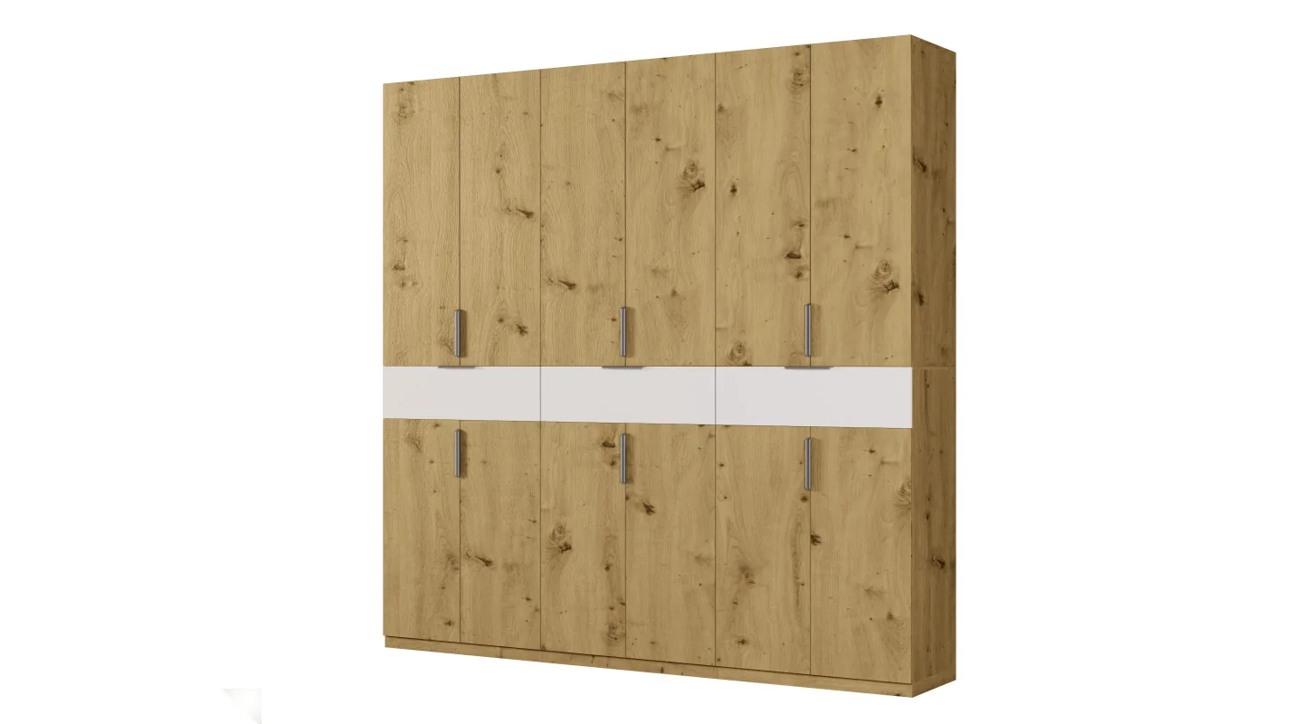 Nowoczesna szafa 270x240 cm dąb artisan biel – Arvion | eMeblast
