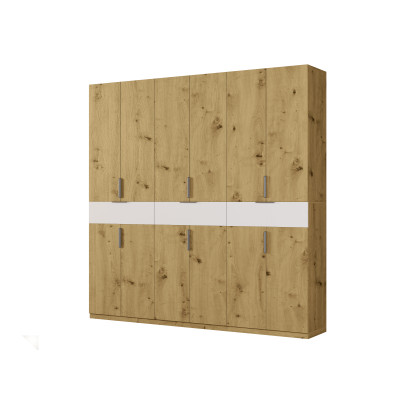 Nowoczesna szafa z dużą przestrzenią do przechowywania 270x240 cm dąb artisan / biel – Arvion