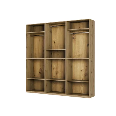Nowoczesna szafa 270x240 cm dąb artisan biel lustro – Arvion | eMeblast