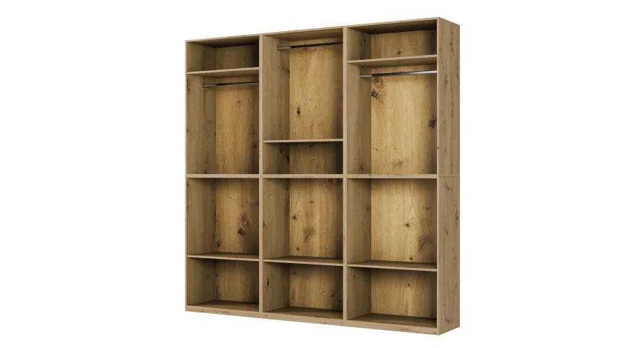 Nowoczesna szafa 270x240 cm dąb artisan biel lustro – Arvion | eMeblast