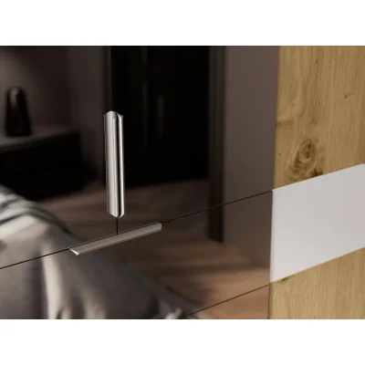 Nowoczesna szafa 270x240 cm dąb artisan biel lustro – Arvion | eMeblast