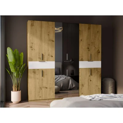 Nowoczesna szafa 270x240 cm dąb artisan biel lustro – Arvion | eMeblast