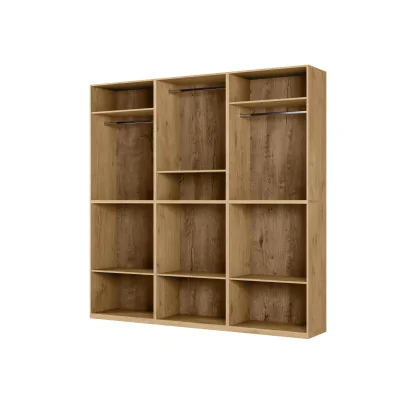 Nowoczesna szafa 270x240 cm dąb lancelot szary grafit lustro – Arvion | eMeblast