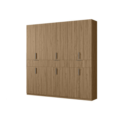 Nowoczesna szafa z dużą przestrzenią do przechowywania 270x240 cm dąb carpenter whisky – Arvion