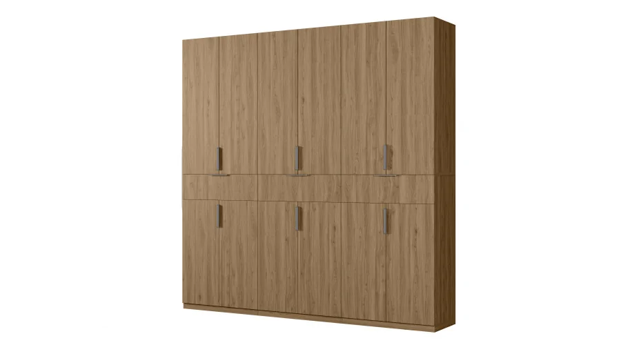 Nowoczesna szafa 270x240 cm dąb carpenter whisky – Arvion | eMeblast Nowoczesna szafa 270x240 cm dąb carpenter whisky – Arvion | eMeblast