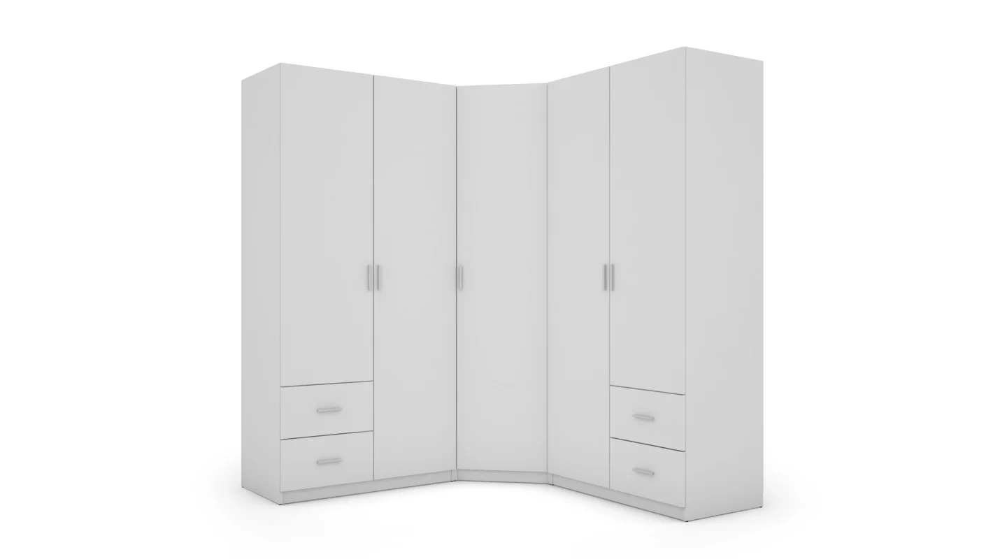 Szafa narożna 189x214 cm biel – Cornero | eMeblast