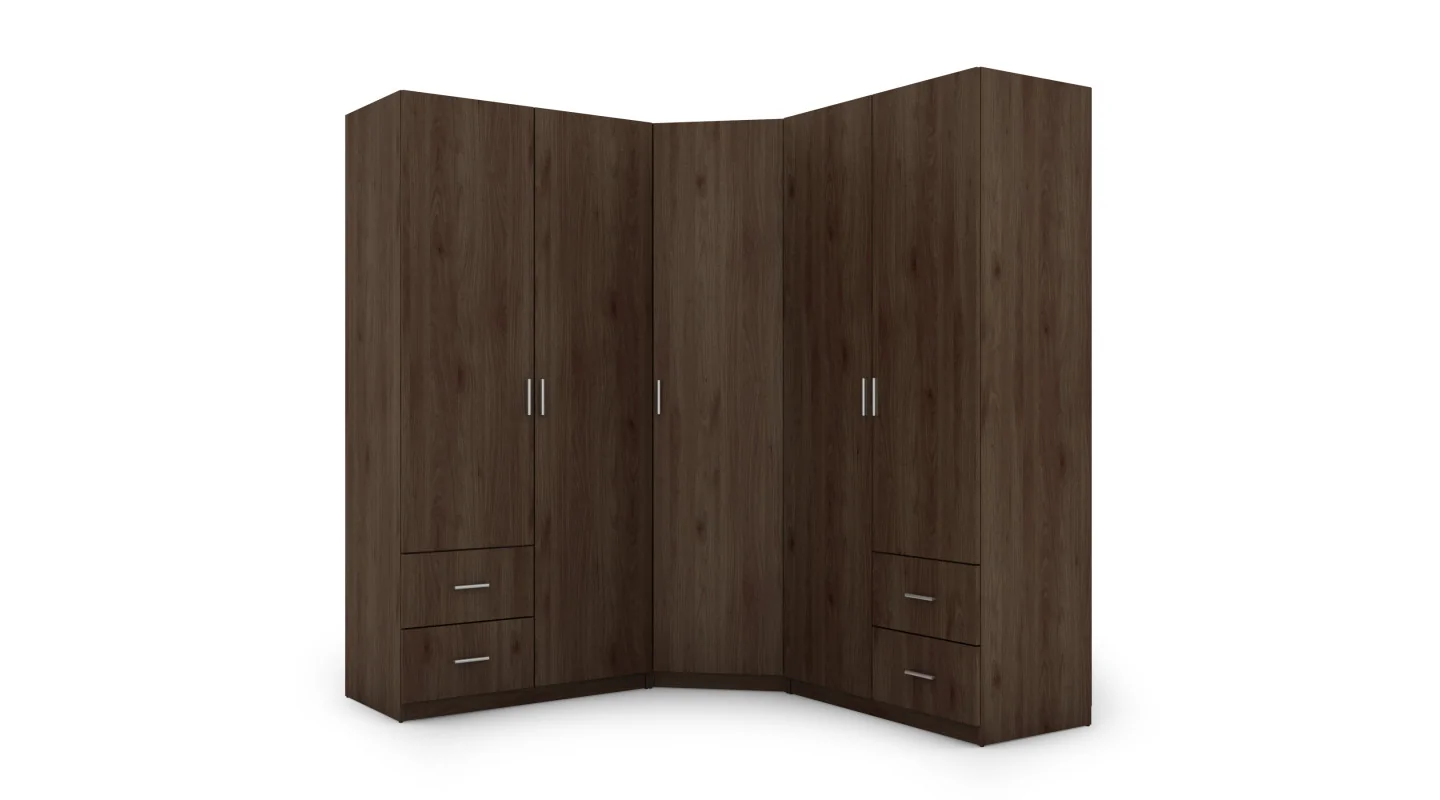 Szafa narożna 189x214 cm orzech okapi – Cornero | eMeblast