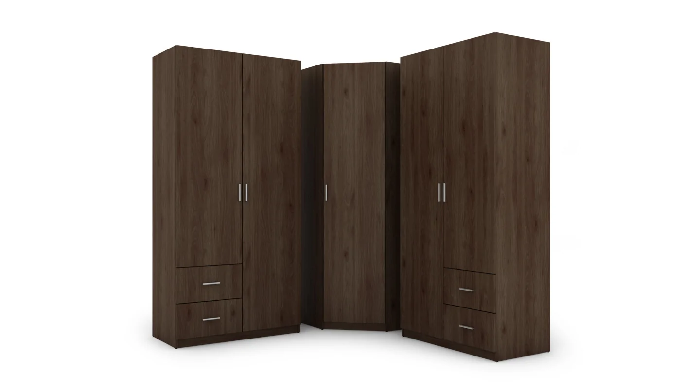 Szafa narożna 189x214 cm orzech okapi – Cornero | eMeblast