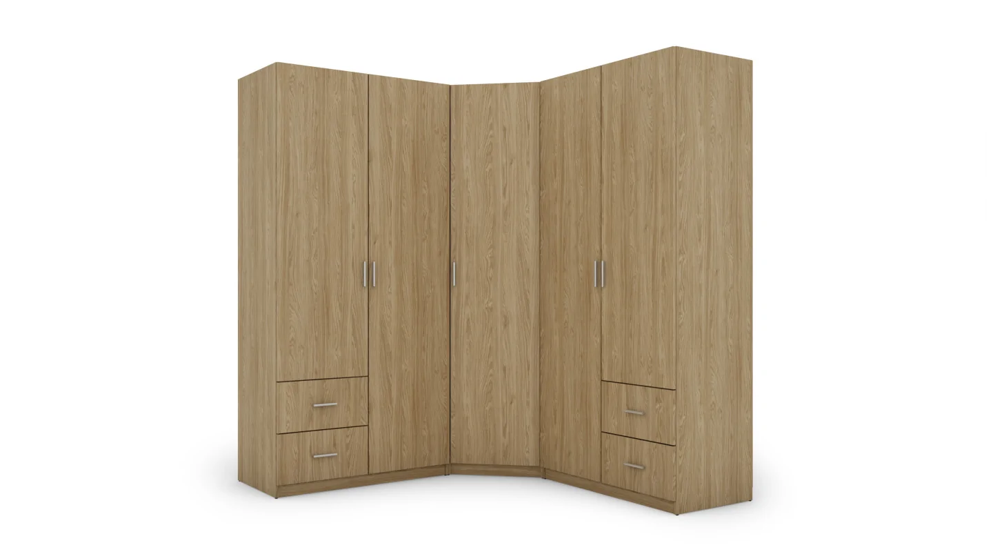 Szafa narożna 189x214 cm dąb olejowany – Cornero | eMeblast