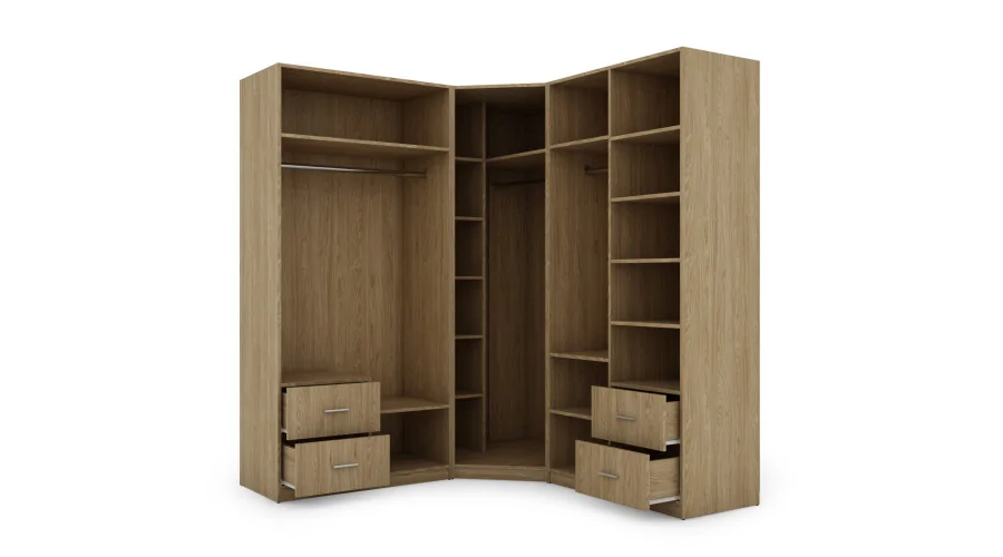 Szafa narożna 189x214 cm dąb olejowany lustro – Cornero | eMeblast