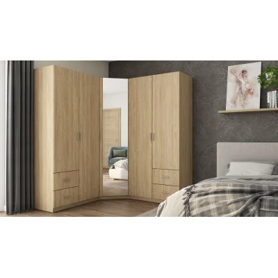Szafa narożna 189x214 cm dąb olejowany lustro – Cornero | eMeblast
