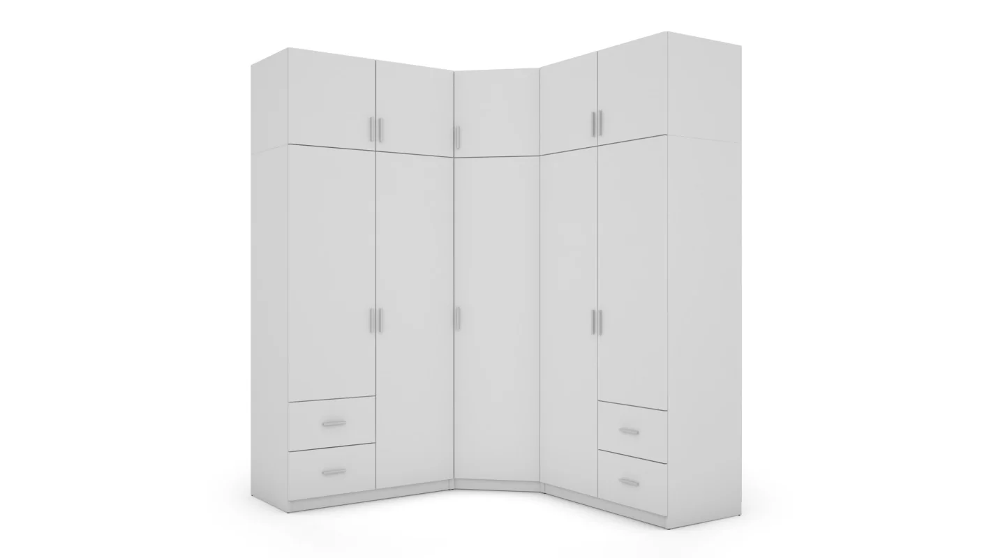 Szafa narożna 189x240 cm biel – Corvado | eMeblast