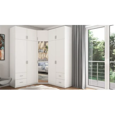 Szafa narożna 189x240 cm biel lustro – Corvado | eMeblast