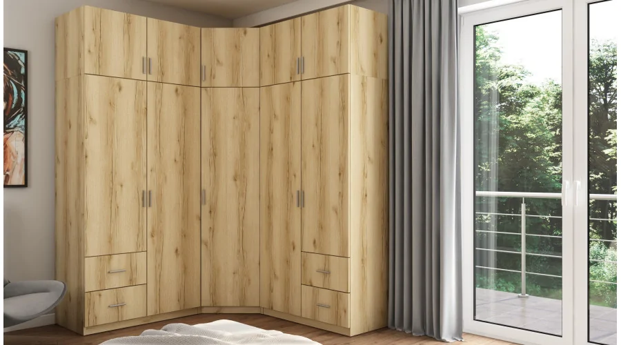 Szafa narożna 189x240 cm dąb grand naturalny – Corvado | eMeblast