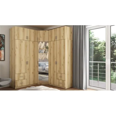 Szafa narożna 189x240 cm dąb grand naturalny lustro – Corvado | eMeblast