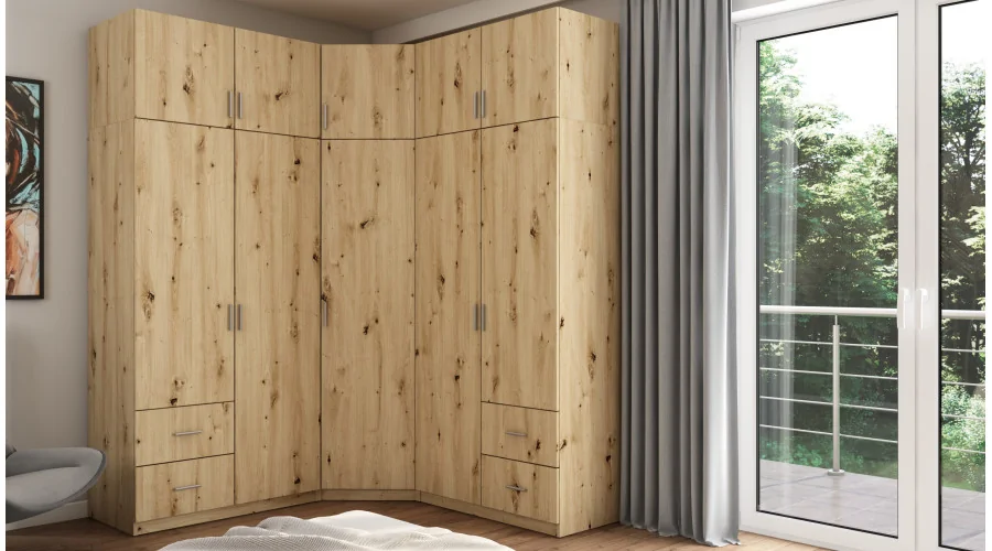 Szafa narożna 189x240 cm dąb artisan – Corvado | eMeblast