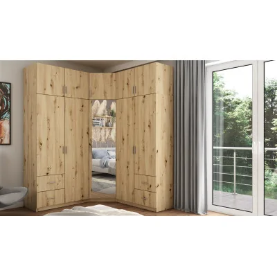 Szafa narożna 189x240 cm dąb artisan lustro – Corvado | eMeblast