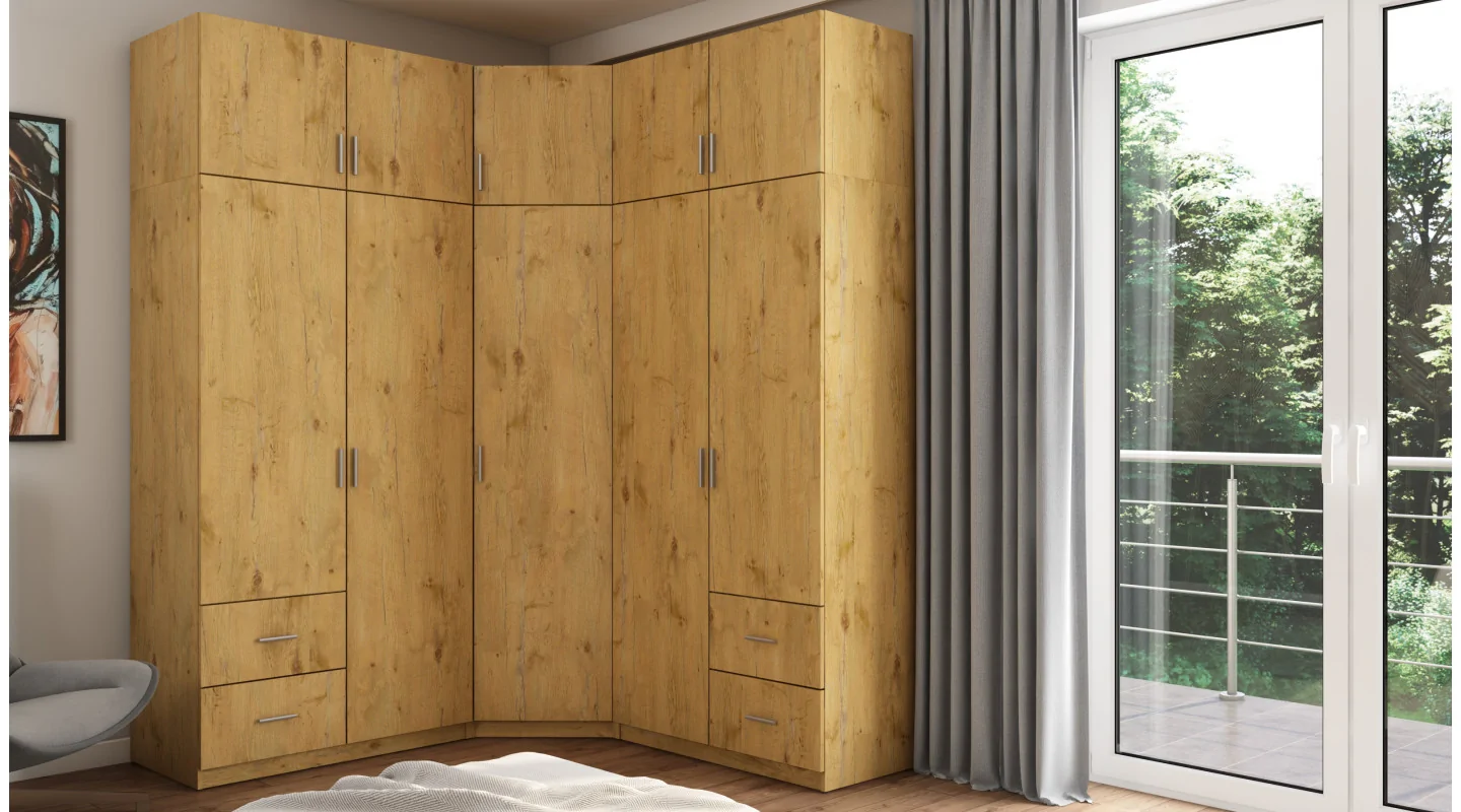 Szafa narożna 189x240 cm dąb lancelot – Corvado | eMeblast