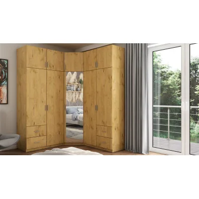 Szafa narożna 189x240 cm dąb lancelot lustro – Corvado | eMeblast