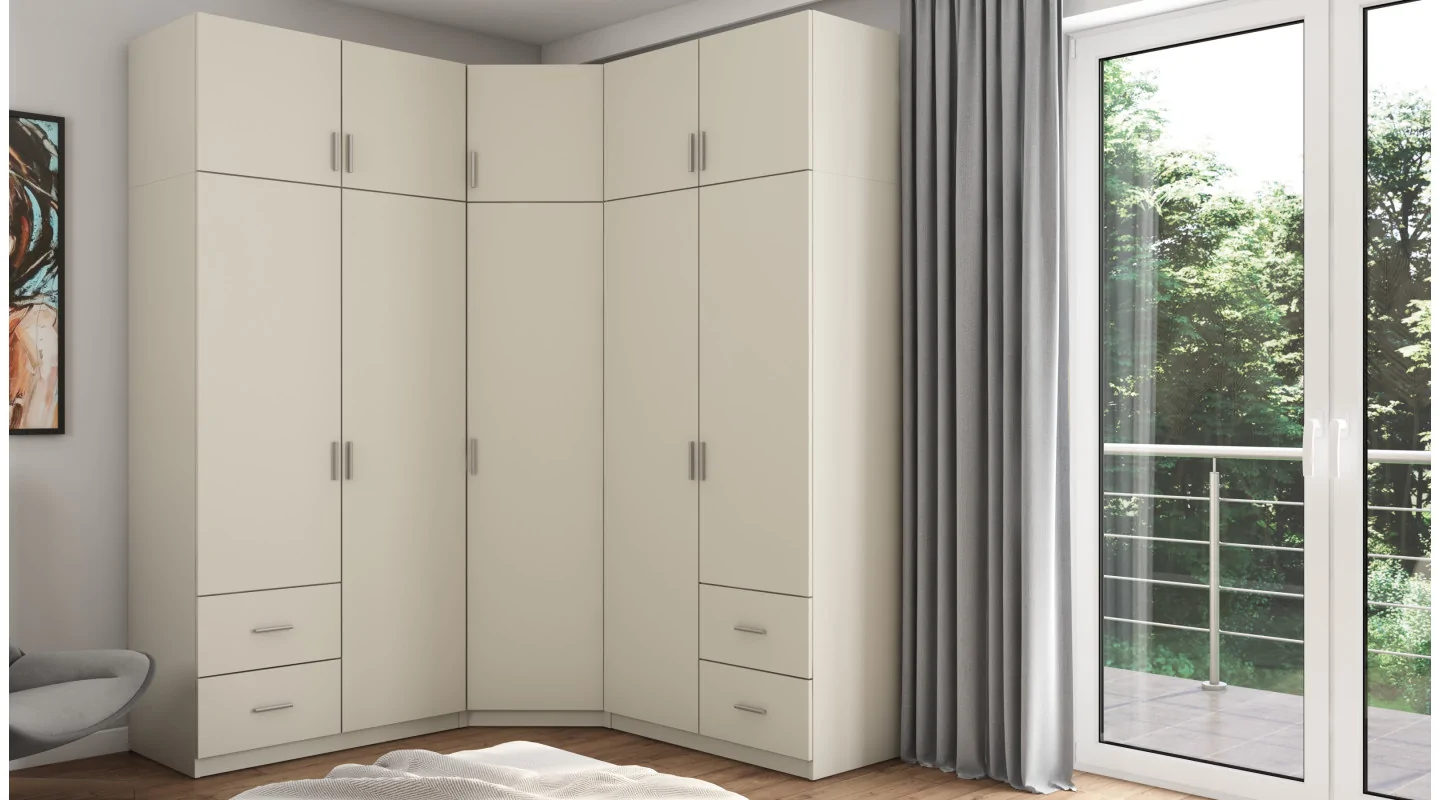 Szafa narożna 189x240 cm kaszmirowy beż – Corvado | eMeblast