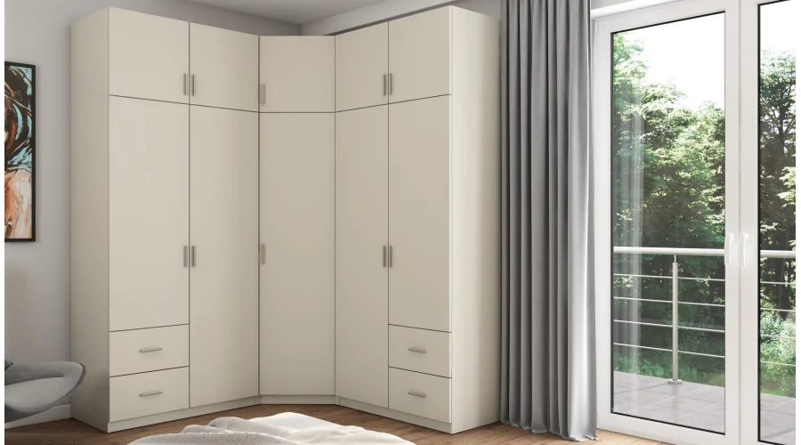 Szafa narożna 189x240 cm kaszmirowy beż – Corvado | eMeblast
