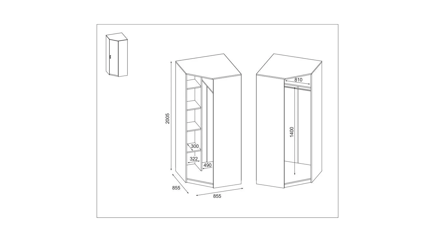 Szafa narożna 85x85 cm lustro biel – Vena | eMeblast Szafa narożna 85x85 cm lustro biel – Vena | eMeblast