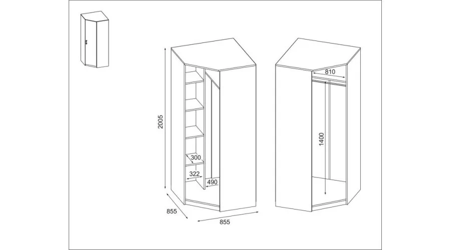 Szafa narożna 85x85 cm lustro biel – Vena | eMeblast Szafa narożna 85x85 cm lustro biel – Vena | eMeblast