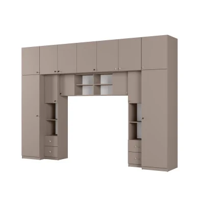 Zabudowa sypialni 394x225 cm sepia – Sena | eMeblast