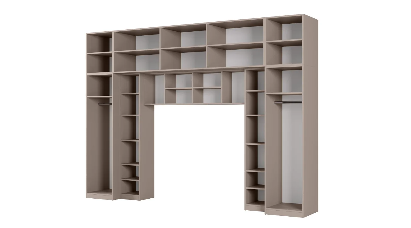 Zabudowa sypialni 394x225 cm lustro sepia – Sena | eMeblast