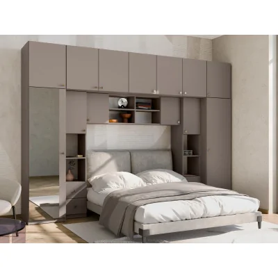 Zabudowa sypialni 394x225 cm lustro sepia – Sena | eMeblast