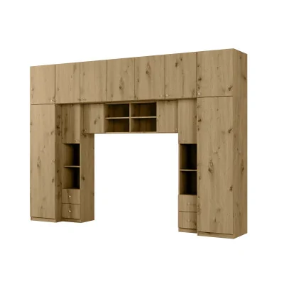 Zabudowa do sypialni 394x225 cm dąb Artisan – Sena