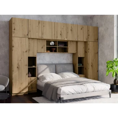 Zabudowa do sypialni 394x225 cm dąb Artisan – Sena