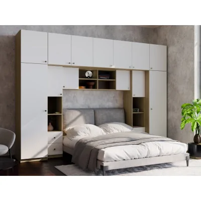 Zabudowa sypialni 394x225 cm dąb Baltic Dune biel – Sena | eMeblast
