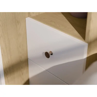 Zabudowa sypialni 394x225 cm 2 lustra dąb Baltic Dune biel – Sena | eMeblast