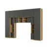 Zabudowa do sypialni 394x225 cm dąb Carpenter Whisky / szary grafit – Sena