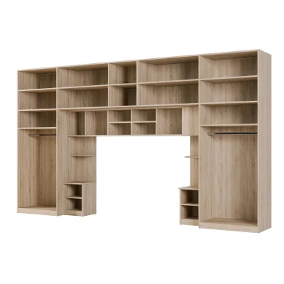 Zabudowa do sypialni 394x225 cm z lustrem Tip-On Sonoma jasna – Jula | eMeblast Zabudowa do sypialni 394x225 cm z lustrem Tip-On Sonoma jasna – Jula | eMeblast