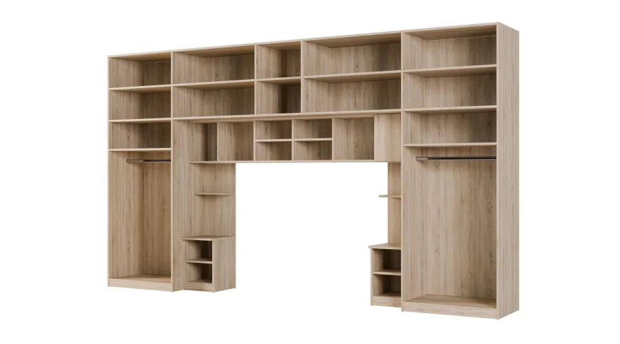Zabudowa do sypialni 394x225 cm z lustrem Tip-On Sonoma jasna – Jula | eMeblast