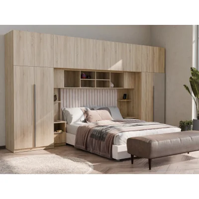 Zabudowa do sypialni 394x225 cm z lustrem Tip-On Sonoma jasna – Jula | eMeblast