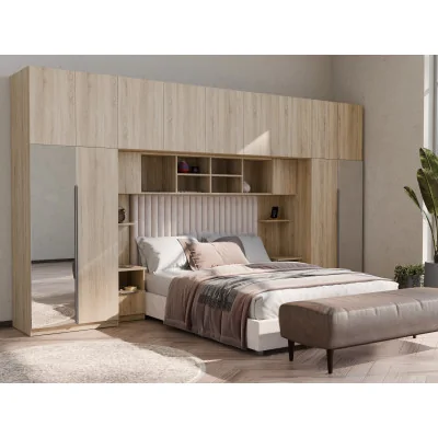 Zabudowa sypialni 394x225 cm Sonoma jasna 2 lustra Tip-On – Jula | eMeblast