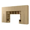 Zabudowa do sypialni 394x225 cm z szafą Tip-On dąb Carpenter Whisky – Jula
