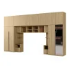 Zabudowa do sypialni 394x225 cm z szafą Tip-On dąb Carpenter Whisky lustro – Jula