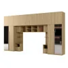 Zabudowa do sypialni 394x225 cm z szafą Tip-On dąb Carpenter Whisky 2 lustra – Jula