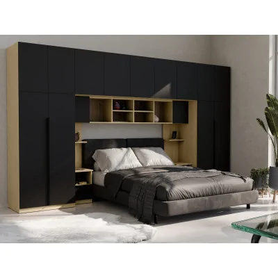 Zabudowa sypialni 394x225 cm dąb Baltic Dune czarny onyx Tip-On – Jula | eMeblast