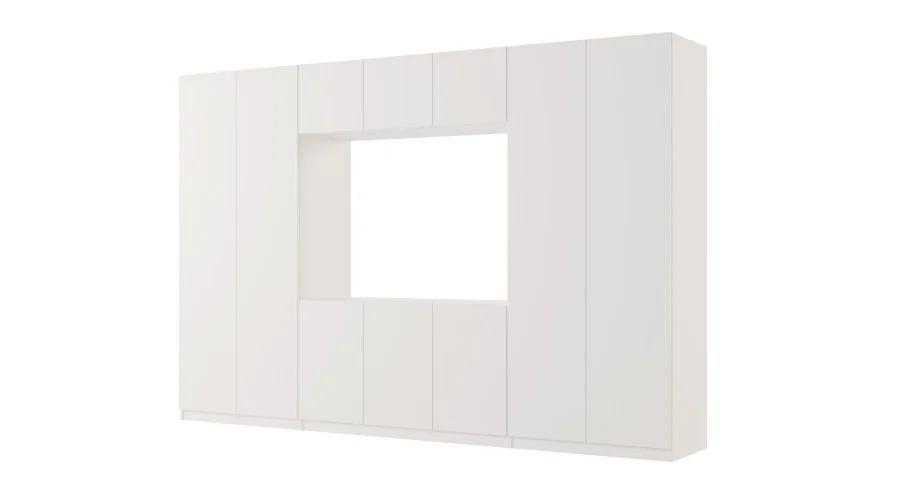 Meblościanka z wnęką pod telewizor 315×210 cm Śnieżna Biel - VISION