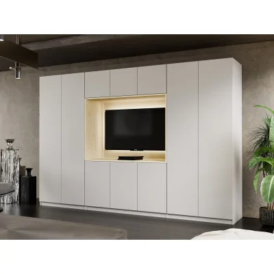 Meblościanka z wnęką pod telewizor 315×210 cm Kaszmirowy Beż - VISION
