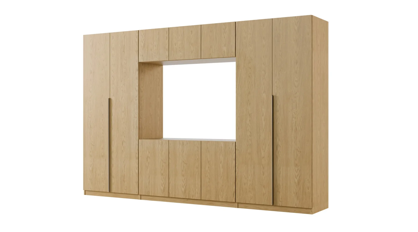 Meblościanka z wnęką pod telewizor 315×210 cm Dąb Baltic Dune - VISION