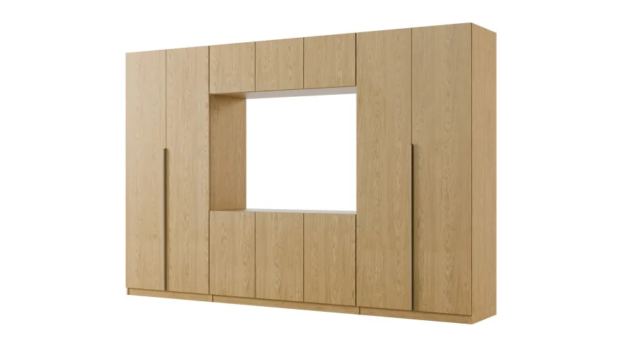 Meblościanka z wnęką pod telewizor 315×210 cm Dąb Baltic Dune - VISION